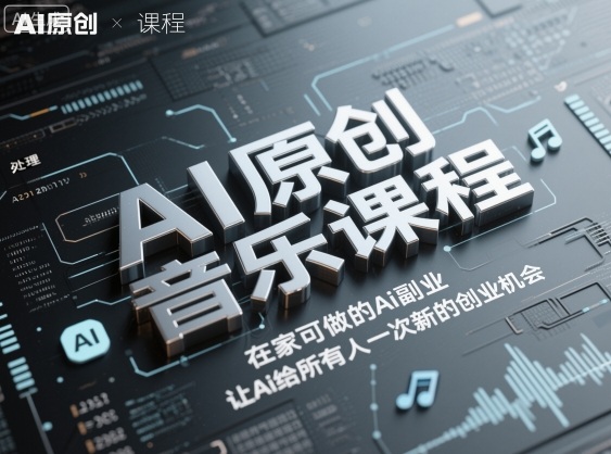 AI原创音乐课程，在家可做的Ai副业，让Ai给所有人一次新的创业机会-鸿雁学习网