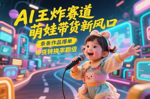 AI王炸赛道，萌娃带货新风口，条条作品爆单，带货转换率翻倍，核心逻辑拆解-鸿雁学习网