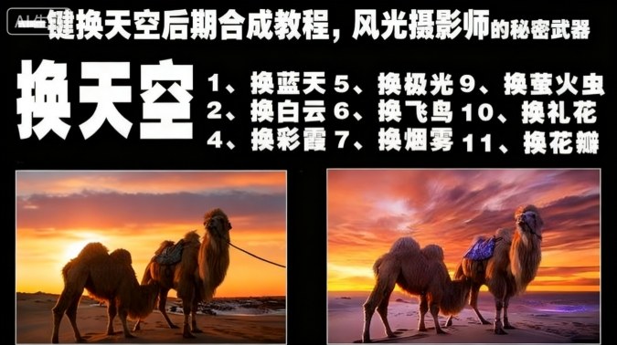 一键换天空后期合成教程，风光摄影师的秘密武器-鸿雁学习网