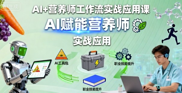 AI+营养师工作流实战应用课，AI赋能营养师-鸿雁学习网
