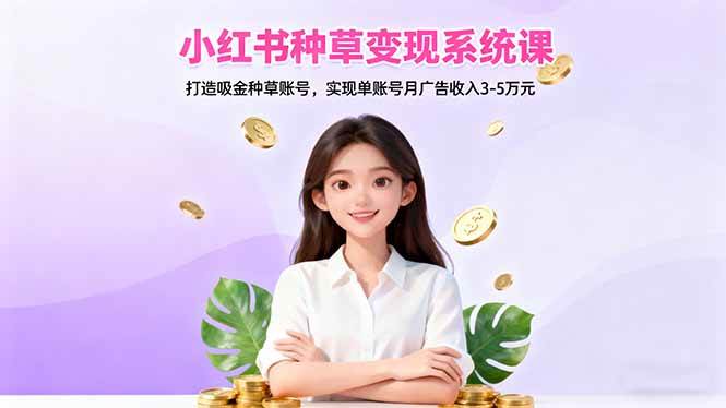 （16468期）小红书种草变现系统课：打造吸金种草账号，实现单账号月广告收入3-5万元-鸿雁学习网