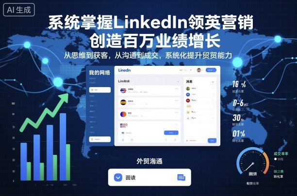 系统掌握LinkedIn领英营销，创造百万业绩增长，从思维到获客，从沟通到成交，系统化提升外贸能力-鸿雁学习网