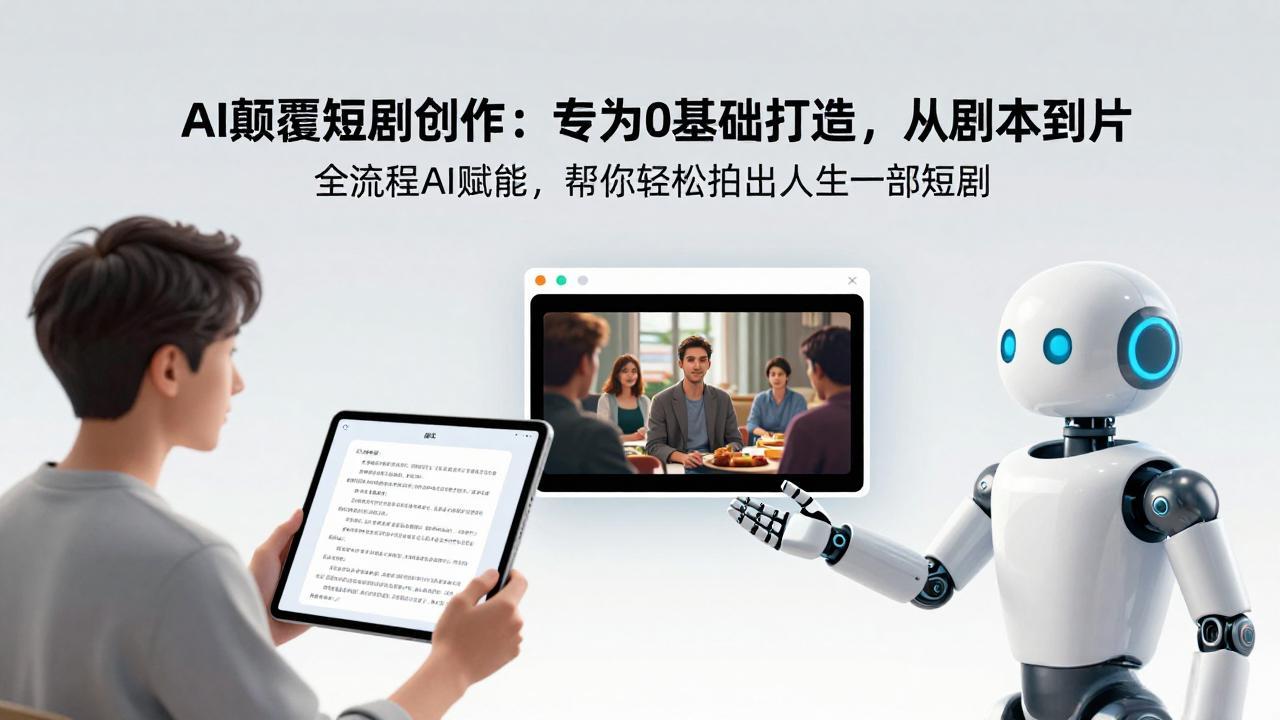 AI颠覆短剧创作：专为0基础打造，从剧本到成片全流程AI赋能，帮你轻松拍出人生第一部短剧-鸿雁学习网