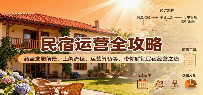 民宿运营全攻略：涵盖发展前景、上架流程、运营筹备等，带你解锁民宿经营之道-鸿雁学习网