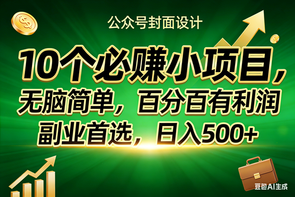 （17694期）10个必赚小项目，无脑简单，百分百有利润，副业首选，日入400+-鸿雁学习网