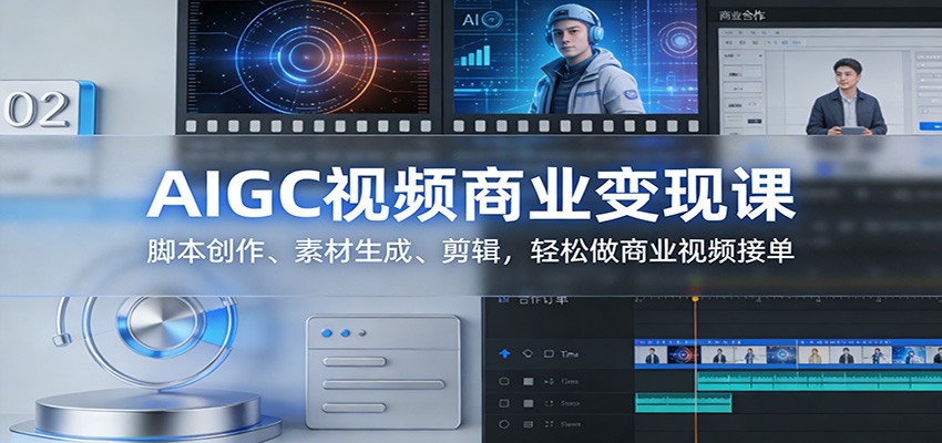 AIGC视频商业变现课：脚本创作、素材生成、剪辑，轻松做商业视频接单-鸿雁学习网