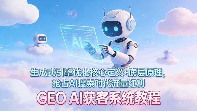 （17604期）GEO AI获客系统教程：生成式引擎优化核心定义+底层原理，抢占AI搜索时代流量红利-鸿雁学习网