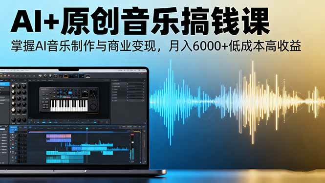 （16324期）AI+原创音乐搞钱课：掌握AI音乐制作与商业变现，月入6000+低成本高收益-鸿雁学习网
