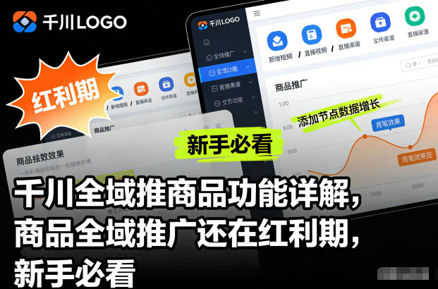千川全域推商品功能详解，商品全域推广还在红利期，新手必看-鸿雁学习网
