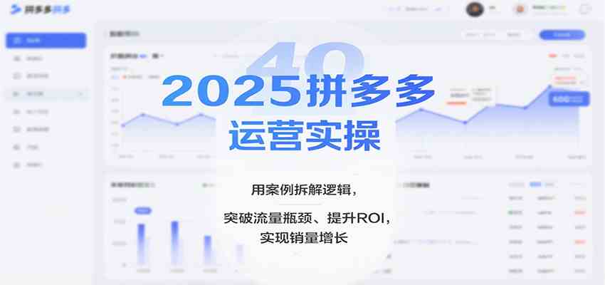 2025拼多多运营实操，用案例拆解逻辑，突破流量瓶颈、提升ROI，实现销量增长-鸿雁学习网