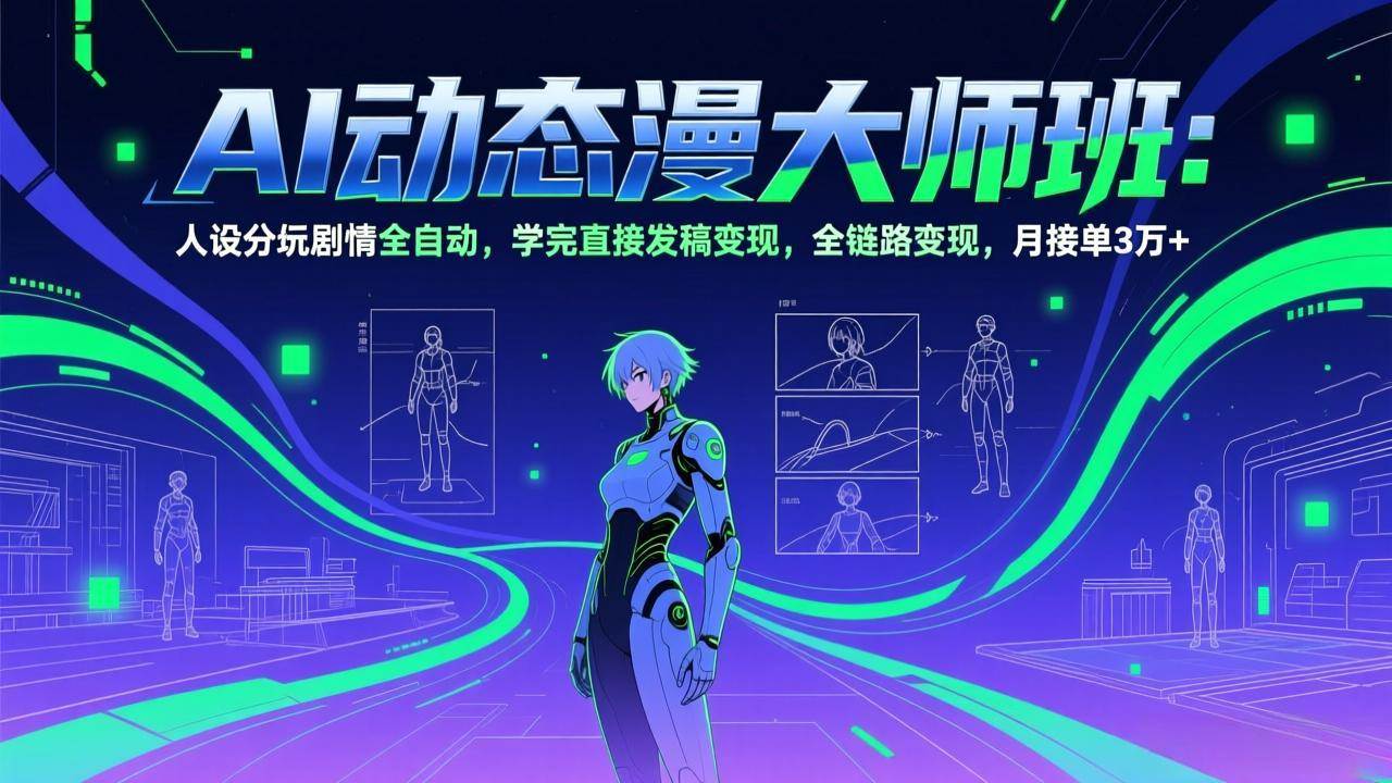 （17402期）AI动态漫剧大师班：人设分镜剧情全自动，学完直接发稿变现，全链路变现，月接单3万+-鸿雁学习网