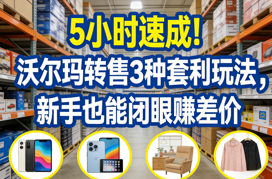 5小时速成！沃尔玛转售3种套利玩法，新手也能闭眼賺差价-鸿雁学习网