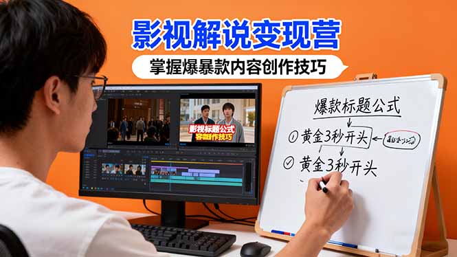 影视解说变现营：通过30+实战案例爆款内容创作技巧，掌握影视解说盈利密码-鸿雁学习网