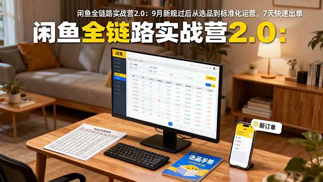（16263期）闲鱼全链路实战营2.0：9月新规过后从选品到标准化运营，7天快速出单-鸿雁学习网