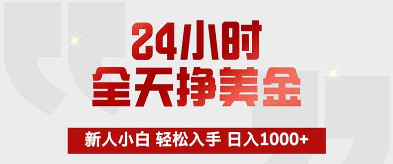 （17728期）24小时全天挣美金，新人小白轻松入手，长期稳定，日入1000+-鸿雁学习网