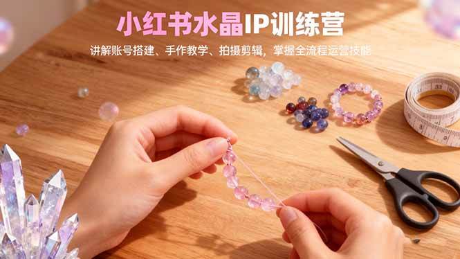（16475期）小红书水晶IP训练营，讲解账号搭建、手作教学、拍摄剪辑，全流程运营技能-鸿雁学习网