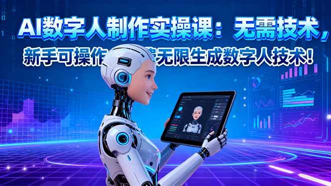 （16376期）AI数字人制作实操课：无需技术，新手可操作，免费无限生成数字人技术！-鸿雁学习网