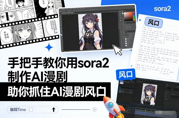 手把手教你用sora2制作AI漫剧,助你抓住AI漫剧风口-鸿雁学习网