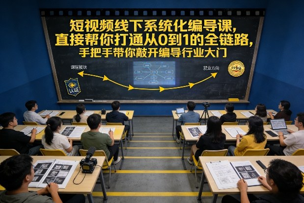 短视频线下系统化编导课，直接帮你打通从0到1的全链路，手把手带你敲开编导行业大门-鸿雁学习网