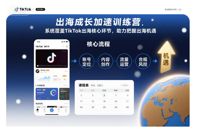 出海成长加速训练营，系统覆盖TikTok出海核心环节，助力把握出海机遇(更新)-鸿雁学习网