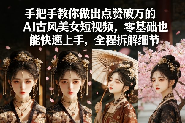 手把手教你做出点赞破万的AI古风美女短视频，零基础也能快速上手，全程拆解细节-鸿雁学习网