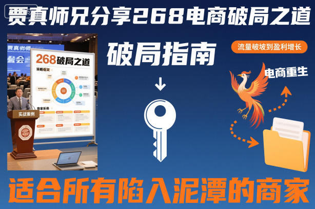 贾真师兄分享268电商破局之道-适合所有陷入泥潭的商家-鸿雁学习网