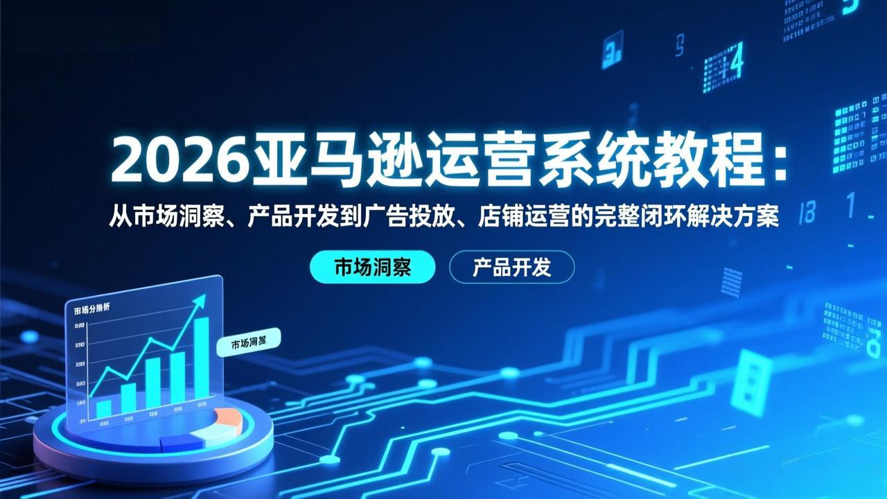 2026亚马逊运营系统教程：从市场洞察、产品开发到广告投放、店铺运营的完整闭环解决方案-鸿雁学习网