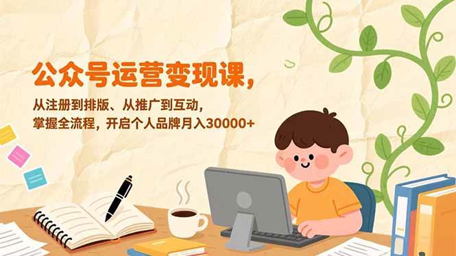 （17067期）公众号运营变现课，从注册到排版、从推广到互动，掌握全流程，开启个人品牌月入30000+-鸿雁学习网