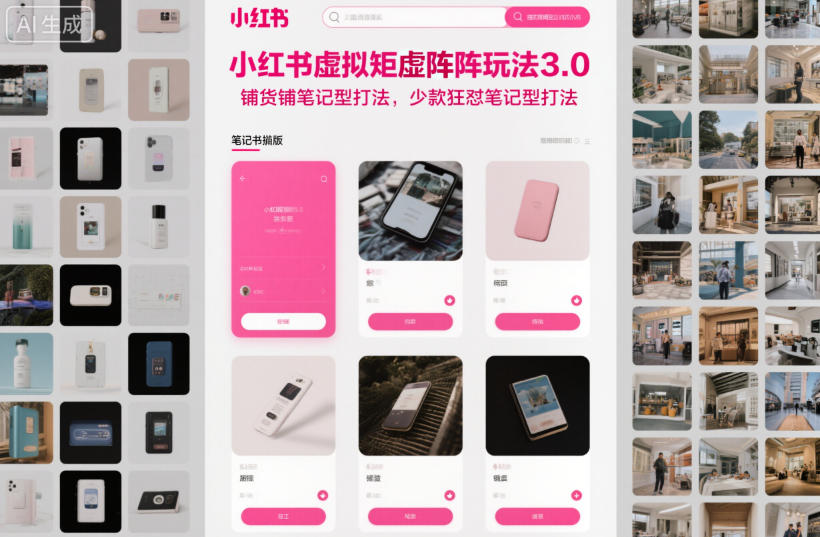 小红书虚拟矩阵玩法3.0，铺货铺笔记型打法，少款狂怼笔记型打法-鸿雁学习网