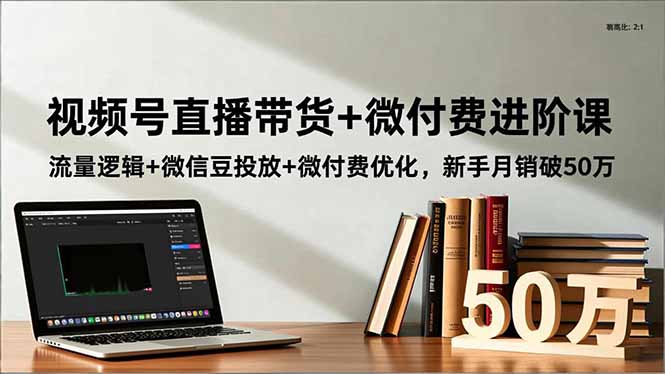 视频号直播带货+微付费进阶课：流量逻辑+微信豆投放+微付费优化，新手月销破50万-鸿雁学习网