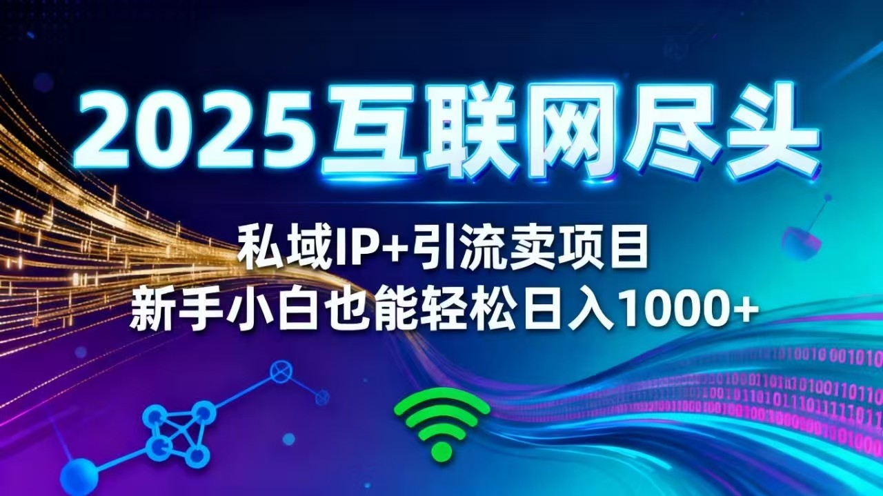 2025网创尽头王炸项目！私域 IP + 精准引流，新手小白在家躺赚日入 1000+-鸿雁学习网