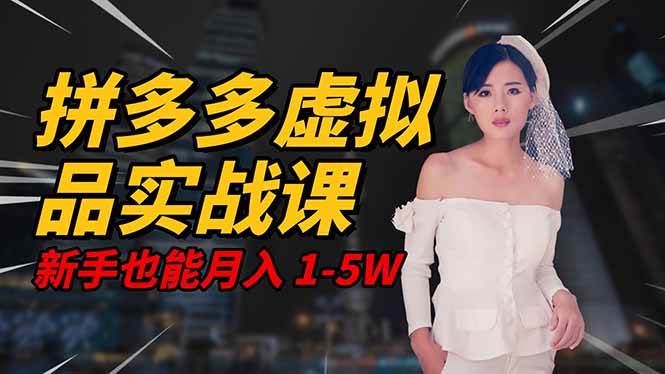 （16492期）2025 拼多多虚拟品系统实战课，轻资产项目，可矩阵开工作室，新手也能…-鸿雁学习网