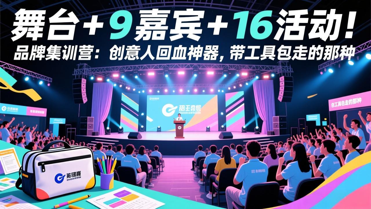 舞台 + 9 嘉宾 + 16 活动！品牌集训营：创意人回血神器，带工具包走的那种-鸿雁学习网