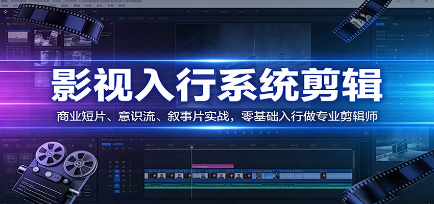 影视系统剪辑，商业短片、意识流、叙事片实战，零基础入行做专业剪辑师-鸿雁学习网