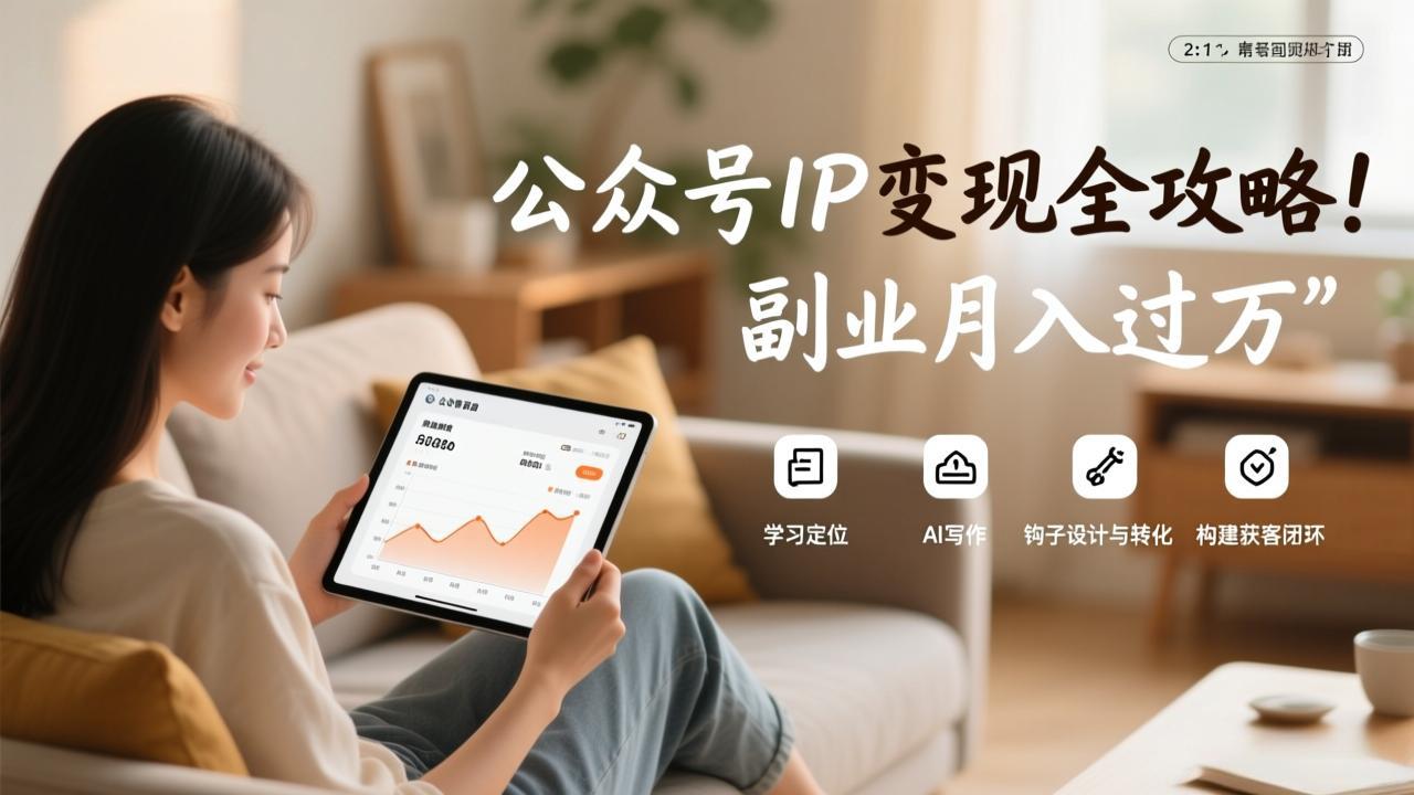 公众号IP变现全攻略,学习定位、AI写作、钩子设计与转化,构建获客闭环,副业月入过万 公众号IP变现全攻略,学习定位、AI写作、钩子设计与转化,构建获客闭环,副业月入过万