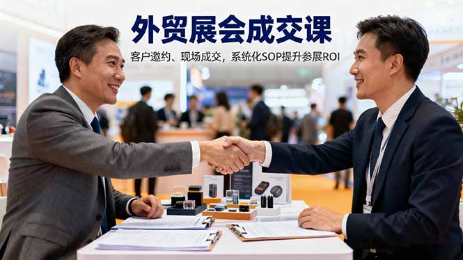 外贸展会成交课，含目标制定、客户邀约、现场成交，系统化SOP提升参展ROI-鸿雁学习网