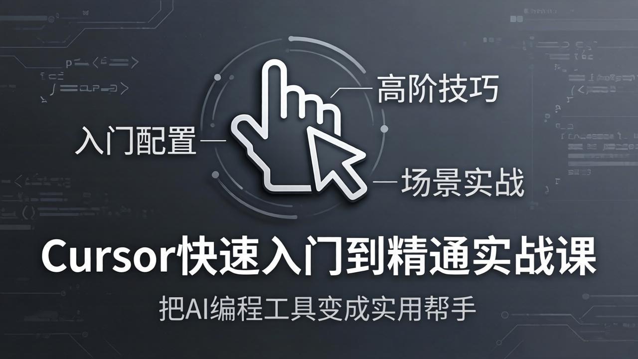 Cursor快速入门到精通实战课：入门配置+高阶技巧+场景实战，把AI编程工具变成实用帮手-鸿雁学习网