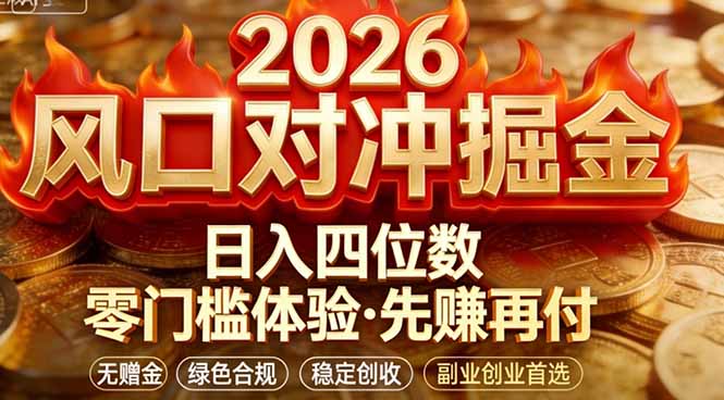 2026美金对冲套利，无赠金对冲策略保驾护航，低门槛易上手实操。单人单日收益2000+-鸿雁学习网