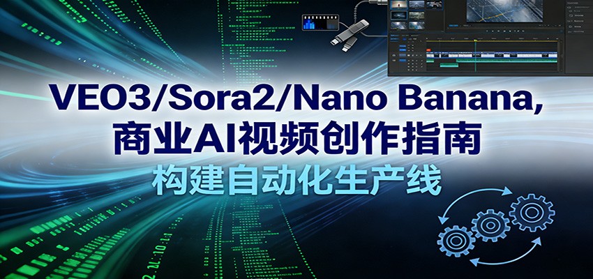 VEO3/Sora2/Nano Banana商业AI视频创作指南，构建自动化生产线-鸿雁学习网