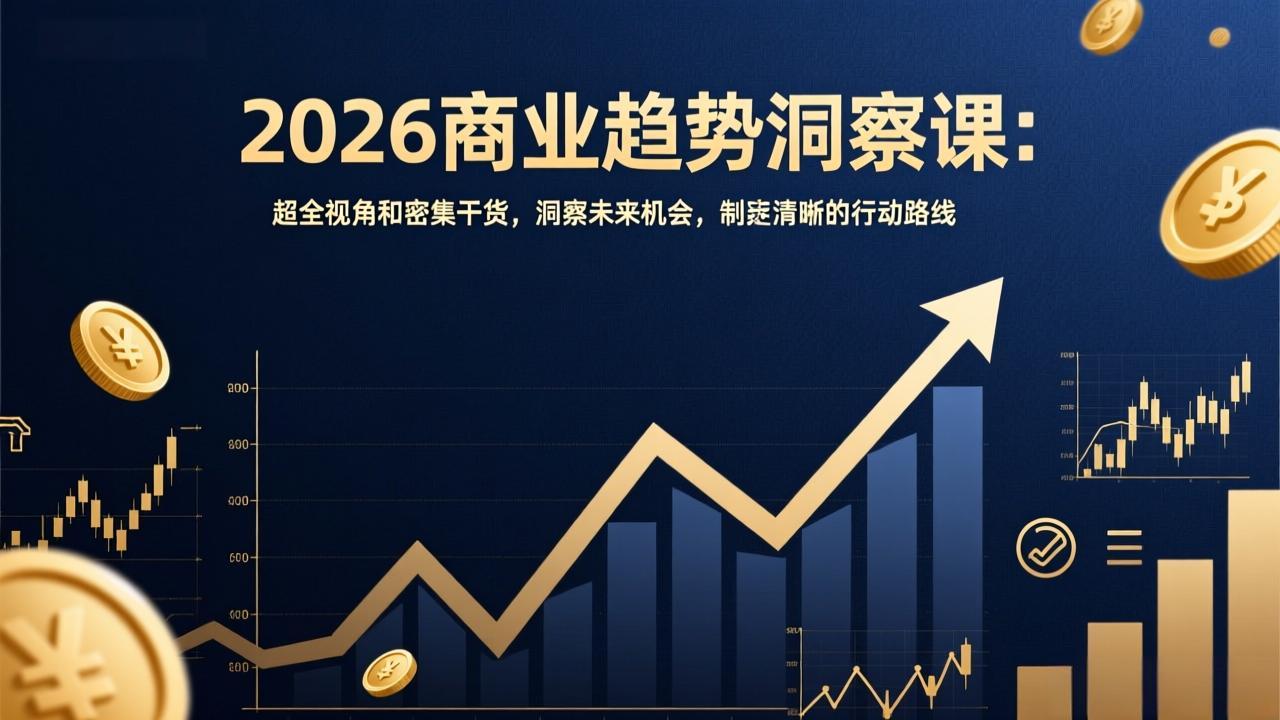 2026商业趋势洞察课：超全视角和密集干货，洞察未来机会，制定清晰的行动路线-鸿雁学习网
