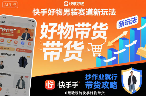 快手好物男装赛道新玩法，抄作业就行，0经验玩转快手好物带货-鸿雁学习网