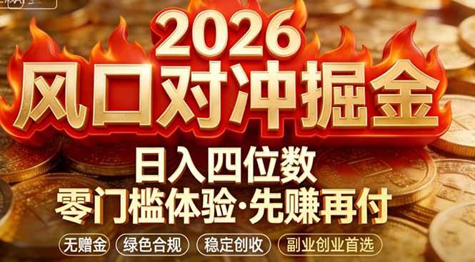 （17631期）2026美金对冲套利，无赠金对冲策略保驾护航，低门槛易上手实操。单人单日收益2000+-鸿雁学习网