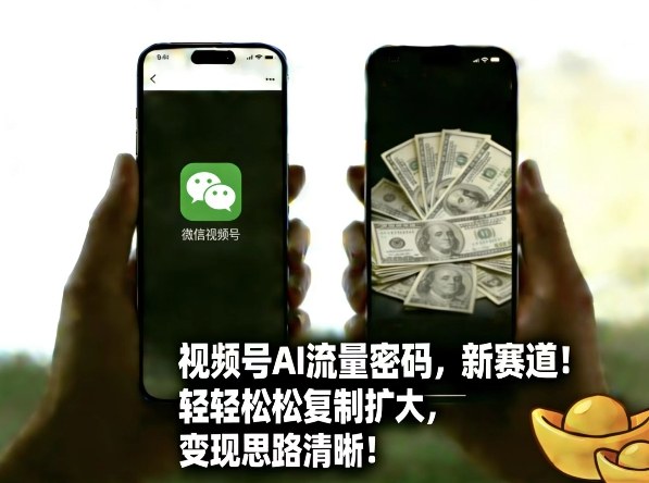 视频号AI流量密码新赛道，轻轻松松复制扩大，变现思路清晰-鸿雁学习网